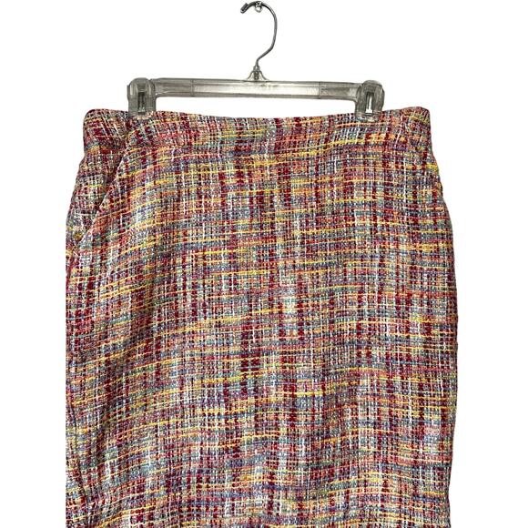 Merona Tweed Mini Skirt A Line Side Pockets Back Zipper Women's Multicolor 10 - Picture 3 of 8
